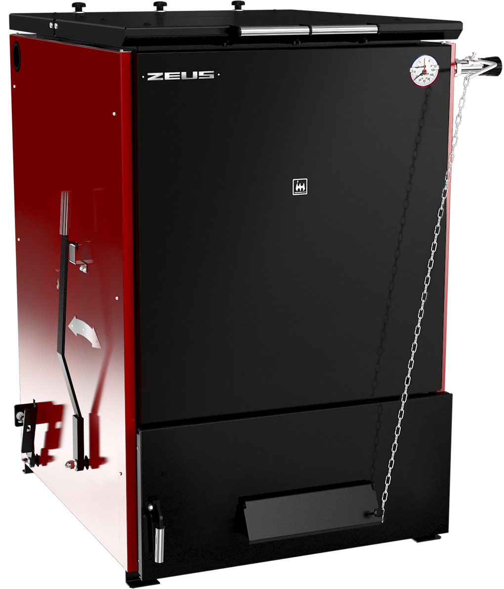 Котел твердотопливный ZEUS 80 кВт стальной с дымососом Термокрафт KOZ80D