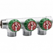 Коллектор регулирующий 3/4", 3 отвода 1/2" плоское уплотнение STOUT SMB-6849-341203