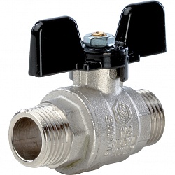 Кран шаровой 1/2" Н/Н бабочка черн никель полнопроходной STOUT SVB-0006-000015