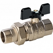 Кран шаровой американка прямой 1 1/4" В/Н бабочка черн никель полнопроходной STOUT SVB-0007-000032