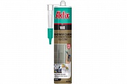 Герметик силиконовый 280 мл. санитарный прозрачный Akfix 100S