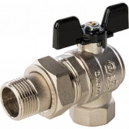 Кран шаровой американка угловой 1/2" В/Н бабочка черн никель STOUT SVB-0008-000015