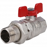 Кран шаровой американка прямой 1/2" В/Н бабочка черн никель STOUT SVB-0007-000015