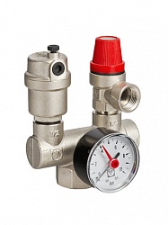 Группа безопасности котла 1" с манометром 0-10 бар VALTEC VT.460.0.0