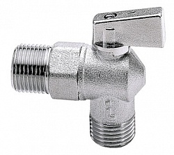Кран шаровой угловой 1/2" х 1/2" Н/Н рычаг никель ITAP 391